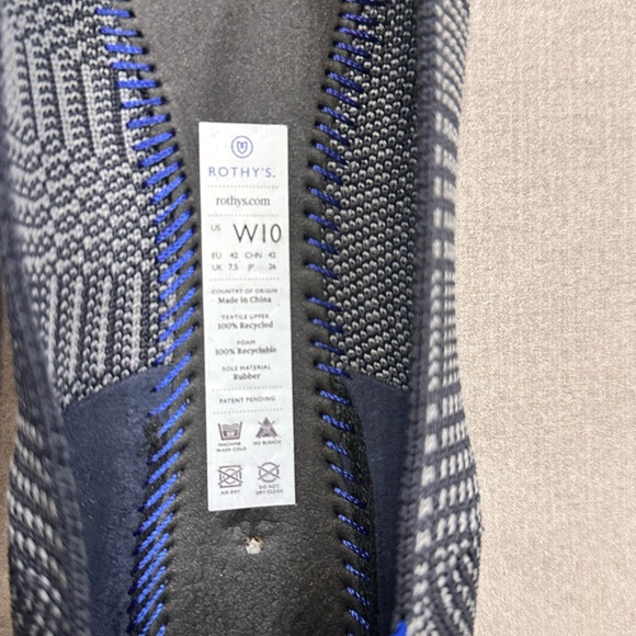 Rothy's Black and Blue Flats Glen  Plaid Retired Unicorn - Picture 2 of 7